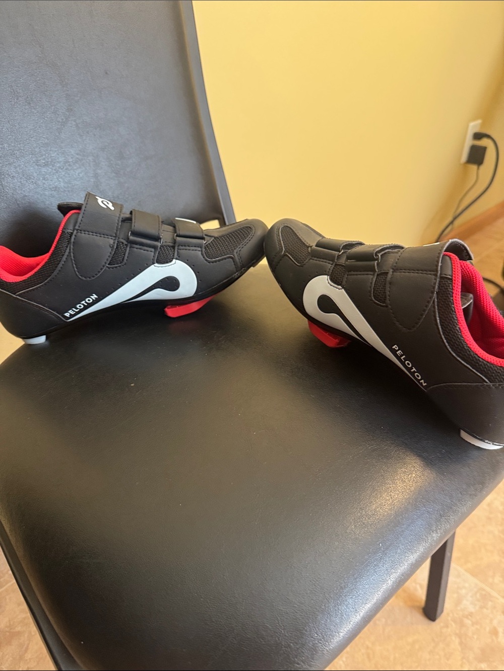 Peloton Black and Red Cycling Shoes